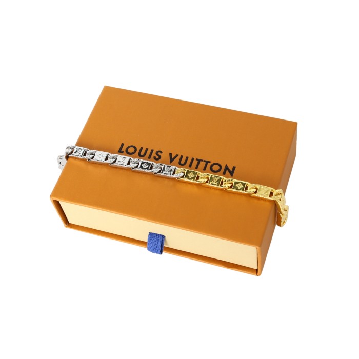 28168346 Gold and Silver Color Blocking Bracelet