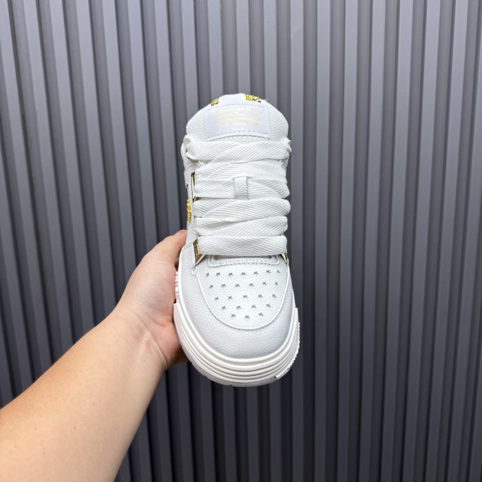 1:1 quality version Metal Logo Round Toe Lace-Up Low-Top MA-1 Sneakers 2 colors 28702284