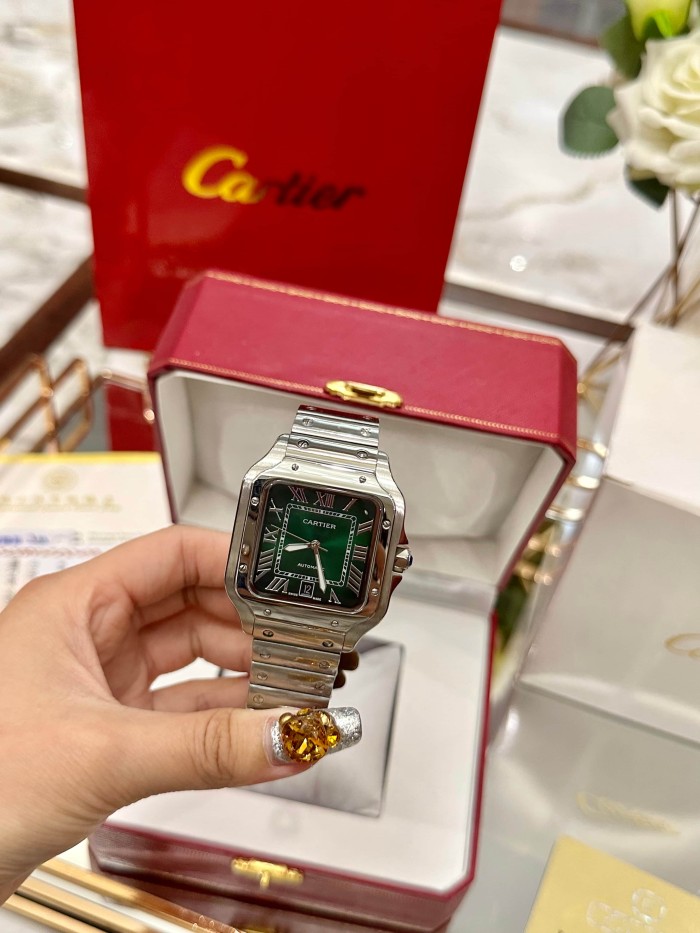 Green Dial and Mechanical Movement Santos Watch【Dial diameter：42mm 】28764929