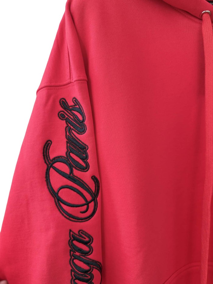 1:1 quality version Two-Sleeve Cursive Letter Matte Embroidered Hoodie 2 colors 28974530