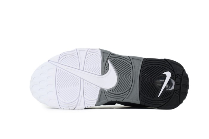[plus-size shoes]Air More Mid-top Black White Grey Pippen Basketball Shoes 29030454