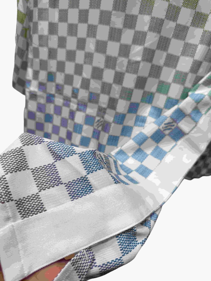 1:1 quality version Gradient Plaid Mulberry Silk shirt & shorts set 28968120