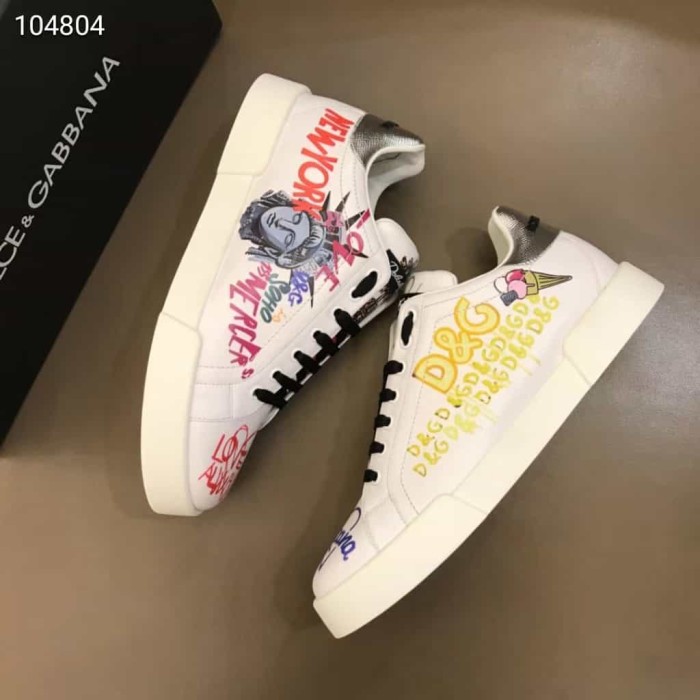DOLCE    G@BB@N@ PORTOFINO SNEAKERS IN PRINTED NAPPA CALFSKIN   DG6