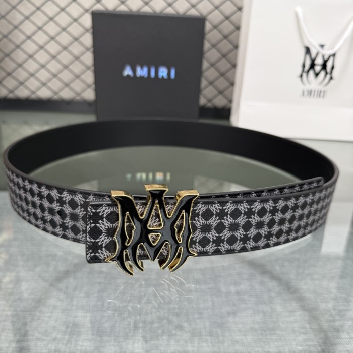 1:1 quality version Full-Print AM Logo Belt 5 colors 【Width 3.8 cm】28659912