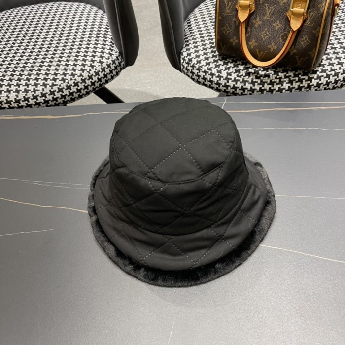 1:1 quality version Rhombus Plaid Raw Edge Fisherman's Hat 3 colors