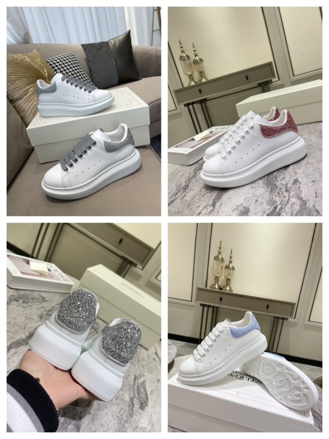 1:1 quality version Shoes Tail Sequins Heightened White Shoes 4 colors