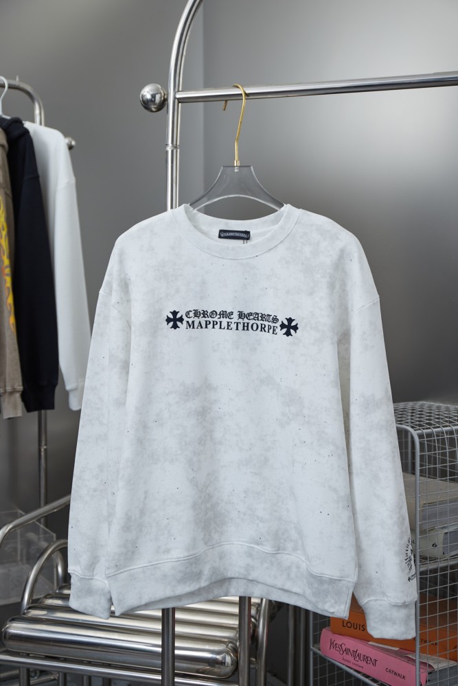 Tie-Dye Gothic Alphabet Cross Printed Crew Neck Sweatshirt 3 colors