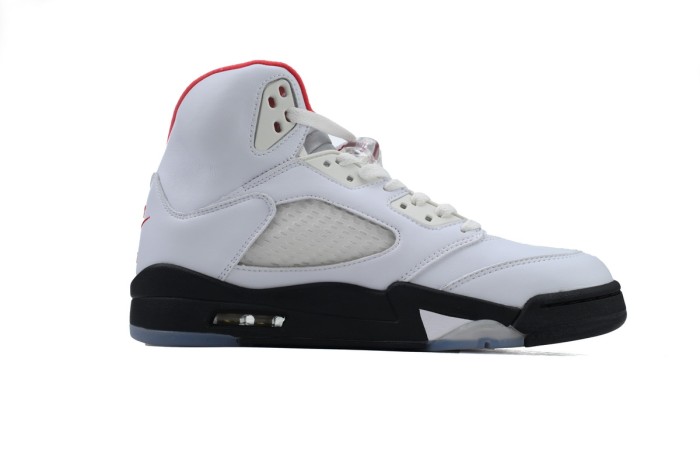 [plus-size shoes] 1:1 quality version Jordan 5   Fire Red  White Leather Basketball Shoes 29035327