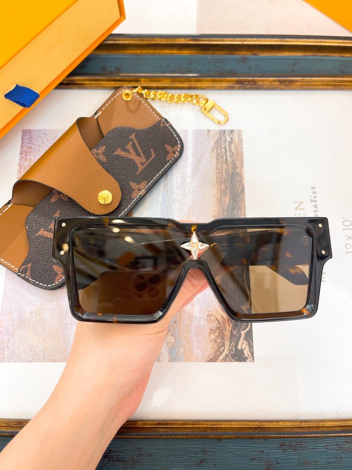 1:1 quality version Diamonds Large Square Frame Sun Protection Glasses 7 colors