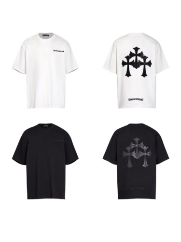 Patchwork Leather Cross tee 2 colors
