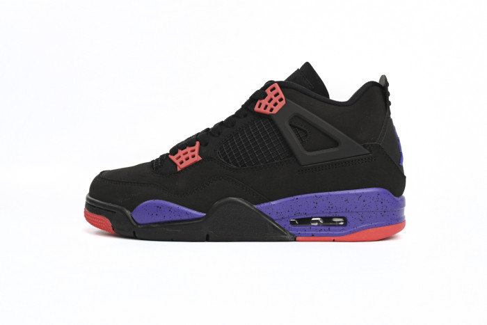[plus-size shoes]Jordan 4  Raptors  Black & Purple Suede & Mesh Retro Basketball Shoes 29035161