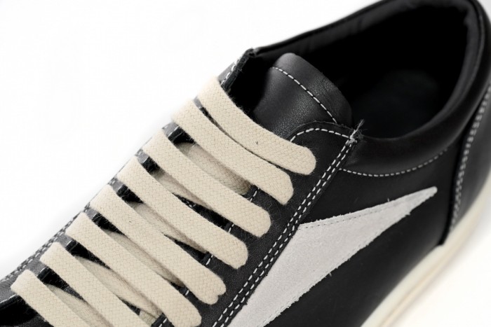 R*ck0wens EDFU Vintage Sneaks Leather Black Milk White RP01C5888LPOLVS-911