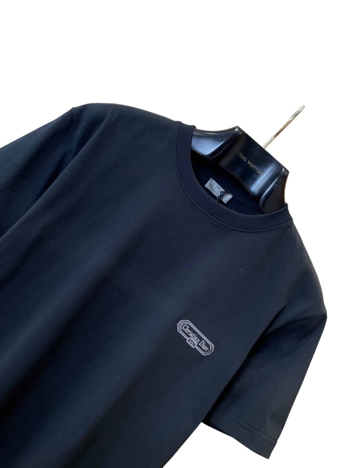 1:1 quality version Logo Embroidered Crew Neck T-shirt 3 colors 28960932
