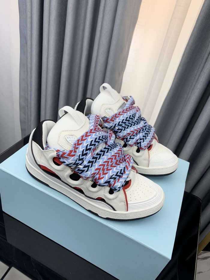 1:1 quality version Colorful Colorblocking Cowhide Bread Shoes 35 colors