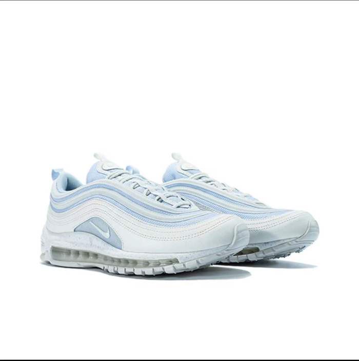 Air Max 97 Red White Light Blue Speckled Sole Full-Length Air Cushion Sneakers 29062906