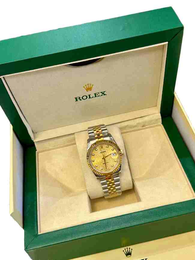 DATE JUST Champagne-Colored Commemorative Pattern Diamond-Set Dial Movement Watch【Dial diameter：40mm 】28771358