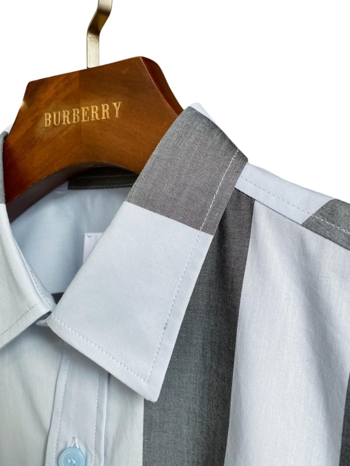 1:1 quality version Plaid Stretch Cotton Poplin Long Sleeve Shirt 8 colors 28875206
