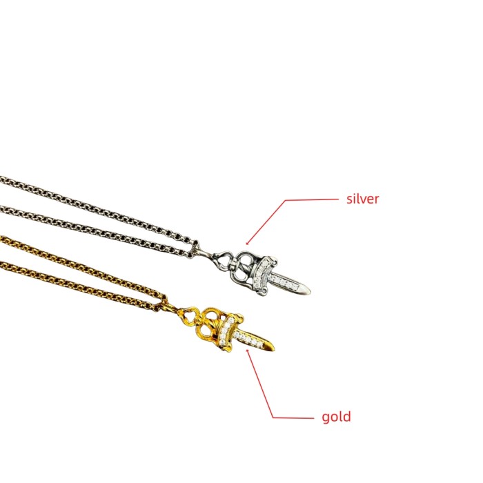 28203261 Diamond Sword Necklace 2 colors