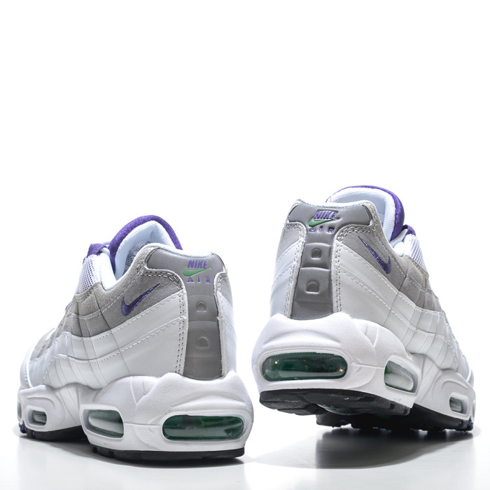 [plus-size shoes]Air Max 95 White Purple Gradient  Air Cushion Running Shoes 29045643