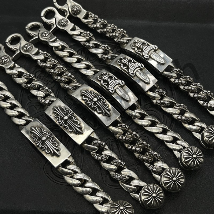 1:1 quality version CH Pure Silver Sword Lobster Buckle Long Crucifix Lobster Buckle Bracelet
