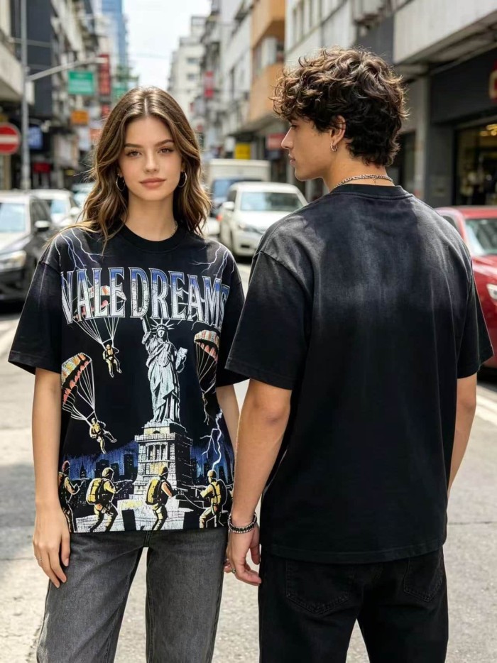 Statue Of Liberty Paratrooper Print Washed Tee 29047382