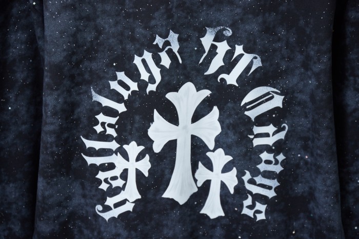 Tie-Dye Gothic Alphabet Cross Printed Crew Neck Sweatshirt 3 colors
