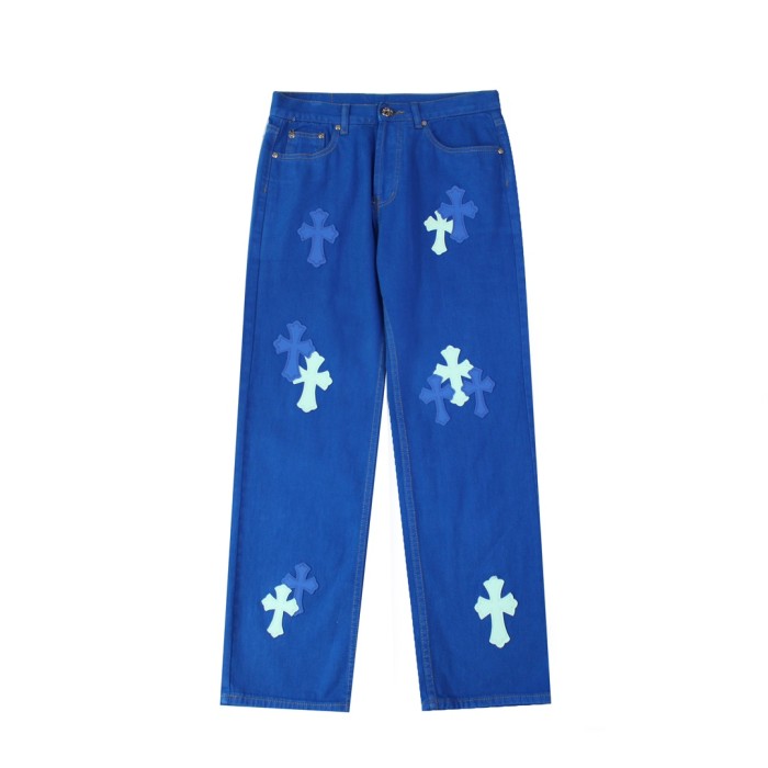 Dopamine Blue Patchwork Jeans