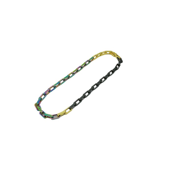 28120729 Dazzling Colorful Square Clasp Necklace