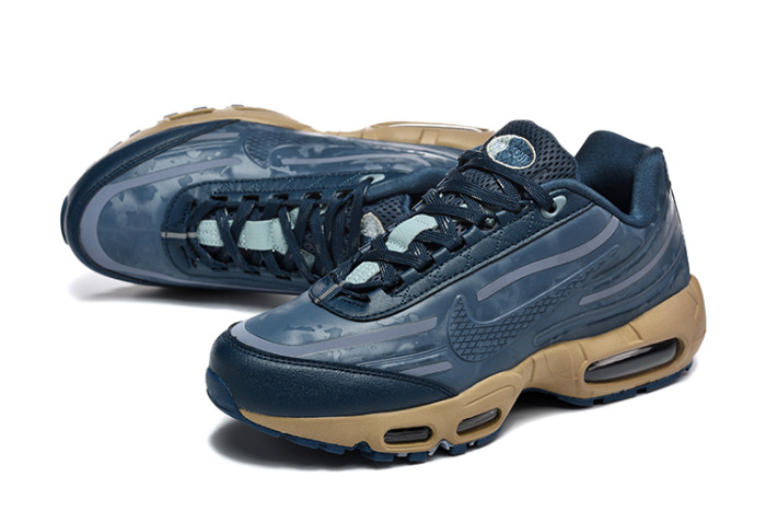 [plus-size shoes]Air Max 95 Navy Blue Tan  Air Cushion Running Shoes 29043538