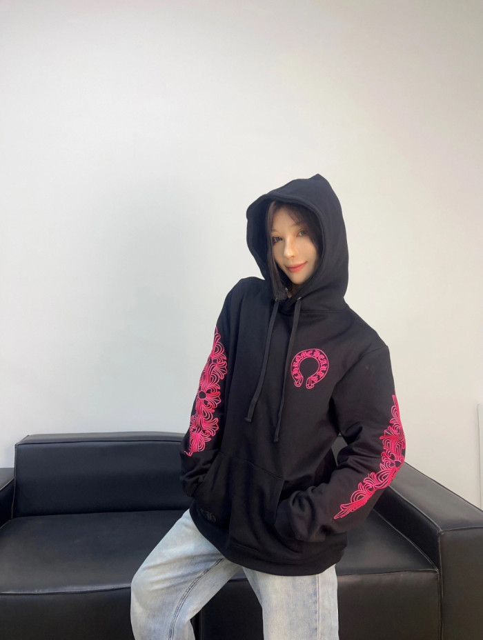 1:1 quality version Back Pink Horseshoe Hoodie 2 colors 28694104