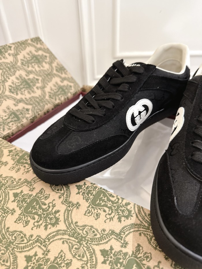 1:1 quality version Gucci GG Monogram Canvas Suede Shoes 2 colors 28974036