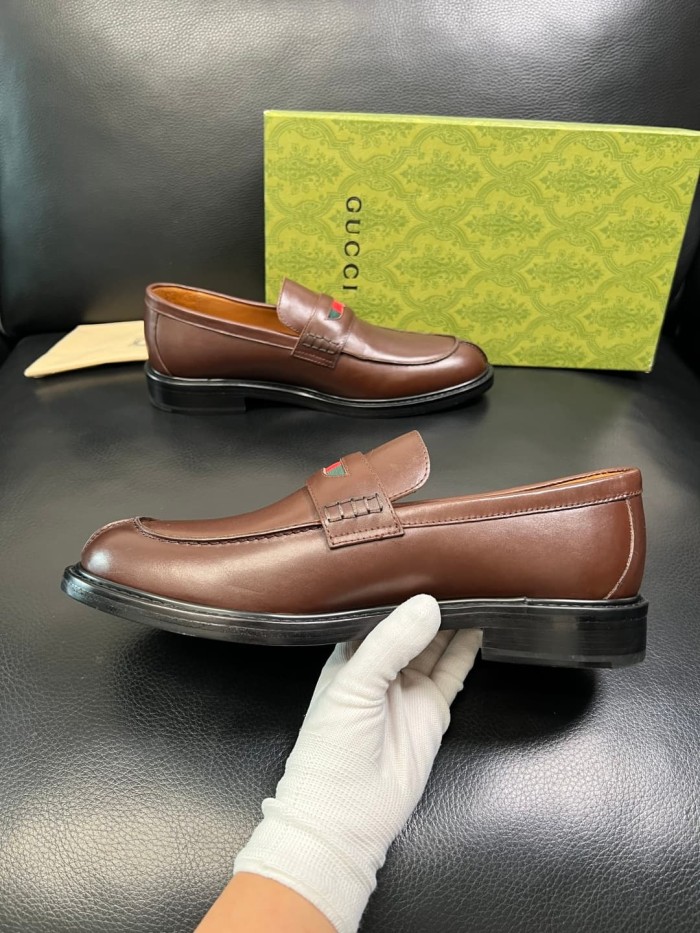 1:1 quality version Red and Green Webbing Men's Loafers 6 colors 28899672