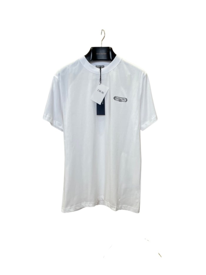 1:1 quality version Embroidered Round Logo Crew Neck T-Shirt 28961180