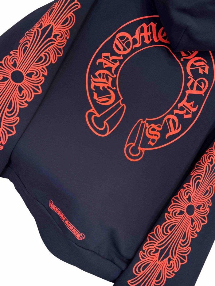 1:1 quality version Sanskrit Scroll Print Rubberized Pullover Hoodie 28945488