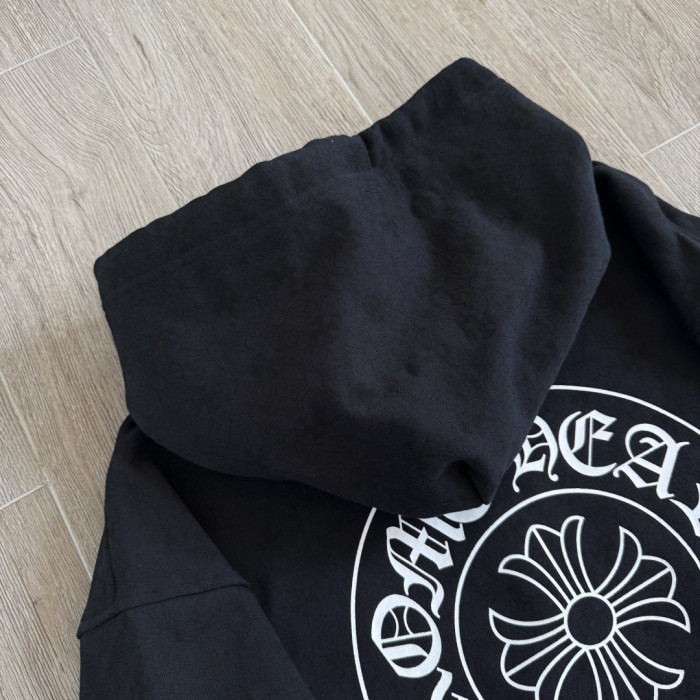 1:1 quality version Full printed dark cross Vertical Lettering Logo and Sanskrit print Zipper Hoodie 2 colors 28782524
