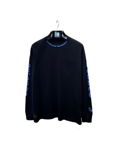 1:1 quality version Blue Ink Print Pocket Long Sleeve T-Shirt 28946646