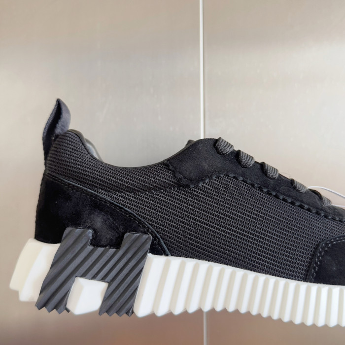 [plus-size shoes]Bouncing Couple Style Mesh & Genuine Leather Breathable Sneakers 4 colors 29085183
