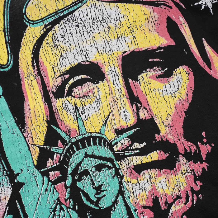 Jesus And Statue Of Liberty Print Washed Tee 29047381
