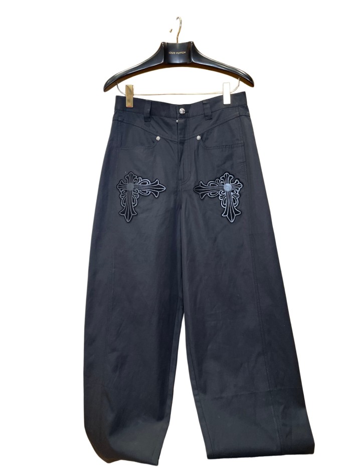 1:1 quality version Sterling Silver Cross Patch Wide-Leg Cargo Pants 28937967
