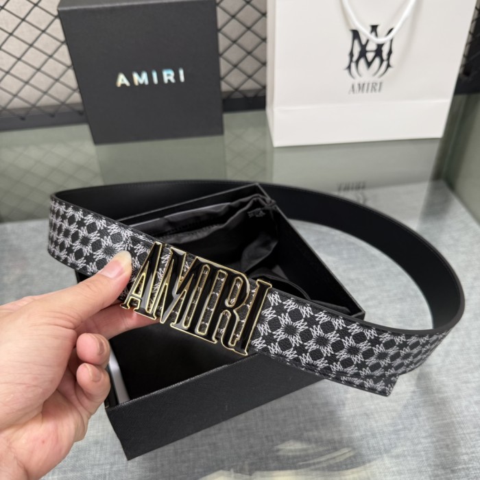 1:1 quality version Full-Print AM Logo Belt 5 colors 【Width 3.8 cm】28659912