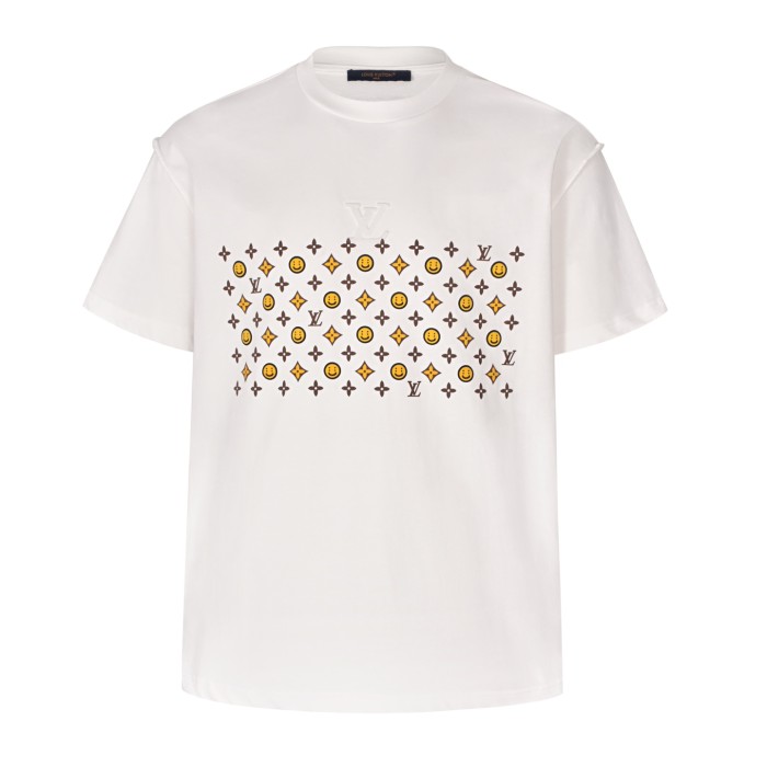 1:1 quality version 28327255 Smiley face printed embossed tee