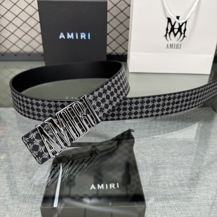 1:1 quality version Full-Print AM Logo Belt 5 colors 【Width 3.8 cm】28659912