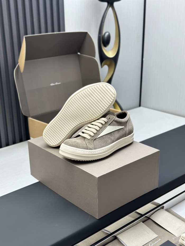 1:1 quality version R*ck0wens 28303124 Vintage Suede Low Top Shoes 3 colors