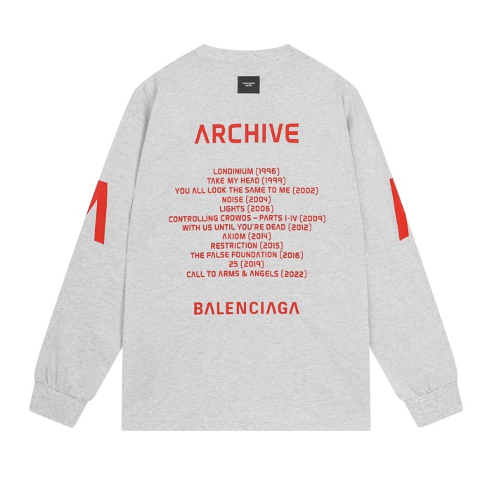 [buy more save more]1:1 quality version Cracked Rubbed Printed Washed Aged Destroyed Long Sleeve Tee