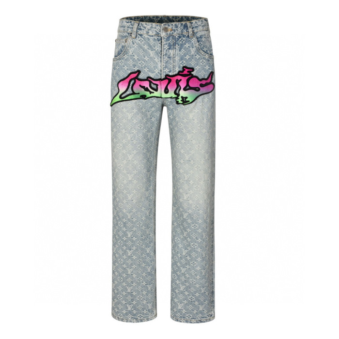 1:1 quality version Flame Jacquard Denim Jeans 28689534