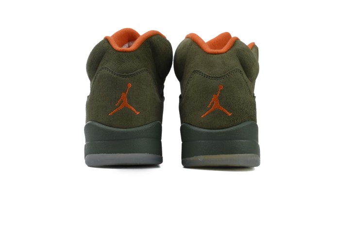 [plus-size shoes] 1:1 quality version Jordan 5  Olive  Green & Orange Basketball Shoes 29035217