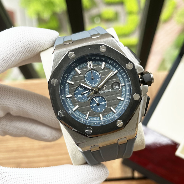 Two-Tone Dial Genuine Leather Strap Watch 6 colors【Dial diameter：44mm 】28771427