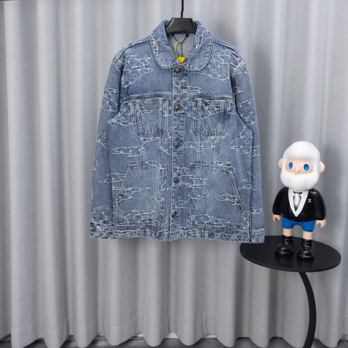 Vintage Classic Gradient Checkered Denim Jacket 6 colors 28505011