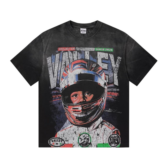 Red Racing Helmet Print Washed Tee 2 colors 29047371