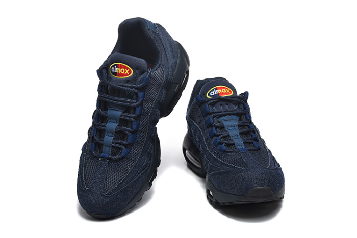 [plus-size shoes]Air Max 95Navy Blue Denim Mesh  Air Cushion Running Shoes 29044827